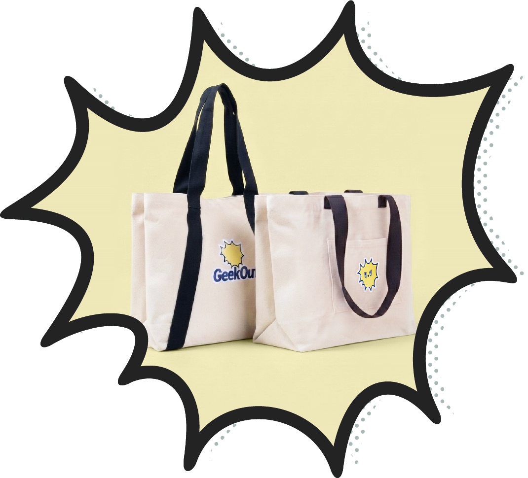 GeekOut eco bags in two sizes
