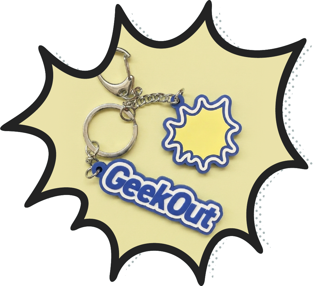 GeekOut logo keychain