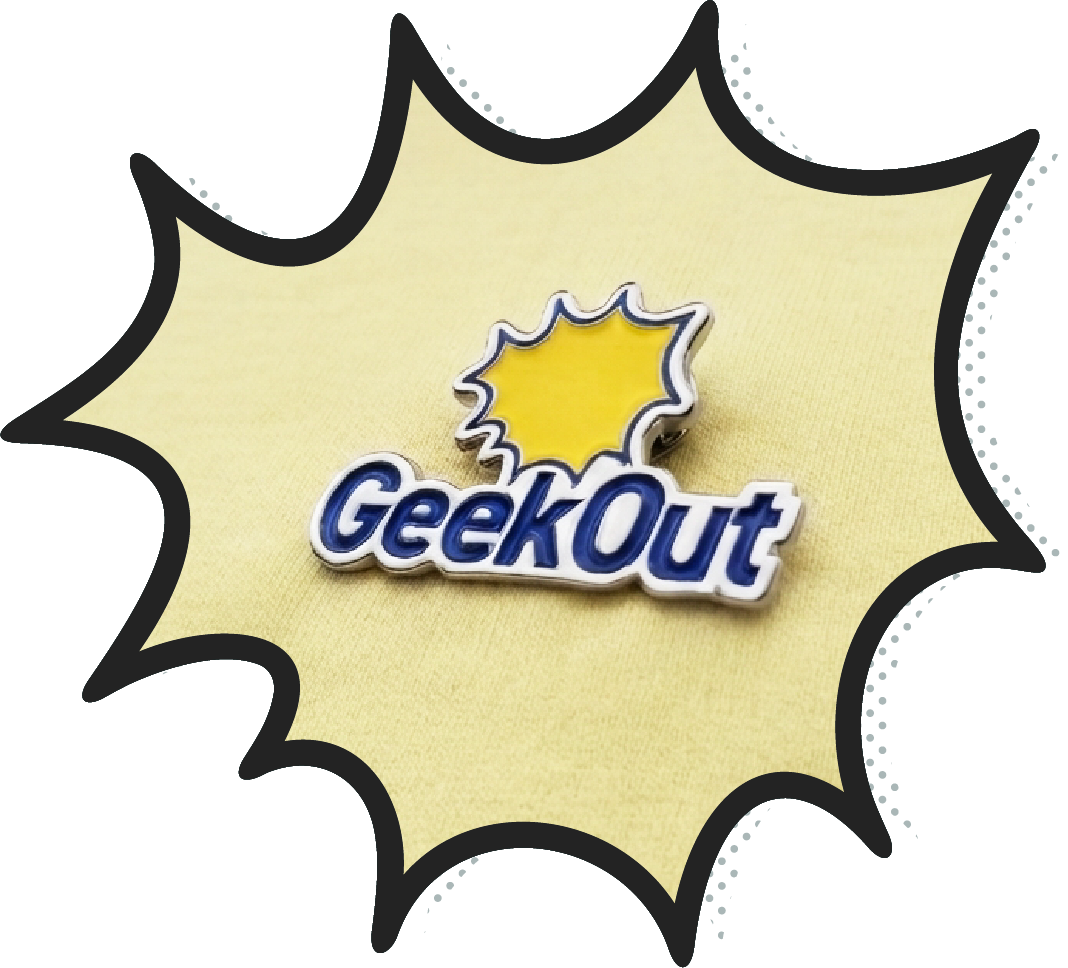 GeekOut logo pin badge