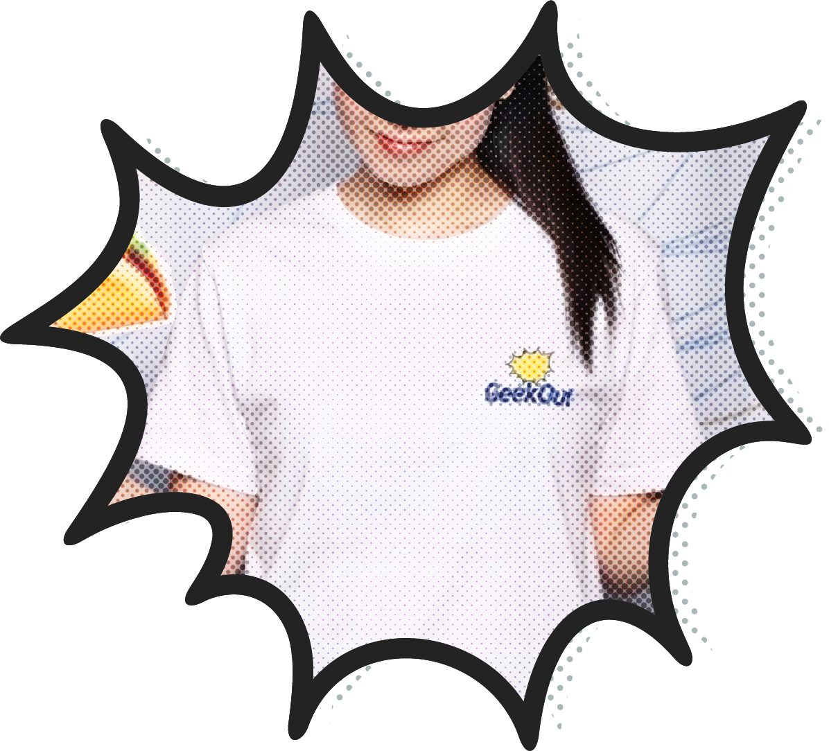 T-shirt with the GeekOut logo